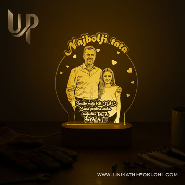 Poklon za tatu - Personalizirana LED lampa 6 pokloni za tatu