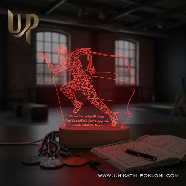 Poklon za trkača - Personalizirana LED lampa 1 Pokloni za maratonce