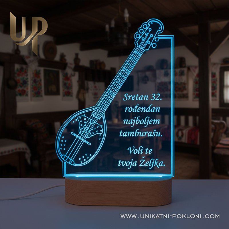 Poklon za tamburaša – Personalizirana LED lampa