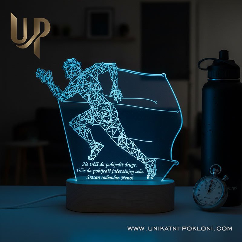 Poklon za trkača – Personalizirana LED lampa