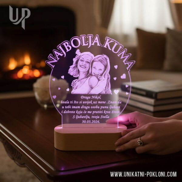 Poklon za kumu - Ambijentalna LED lampa 3 dar za kumu