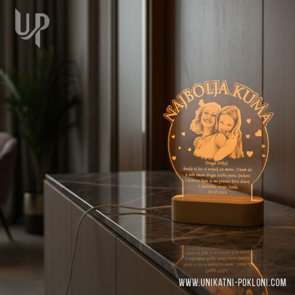 Poklon za kumu - Ambijentalna LED lampa 2 originalan dar za kumu