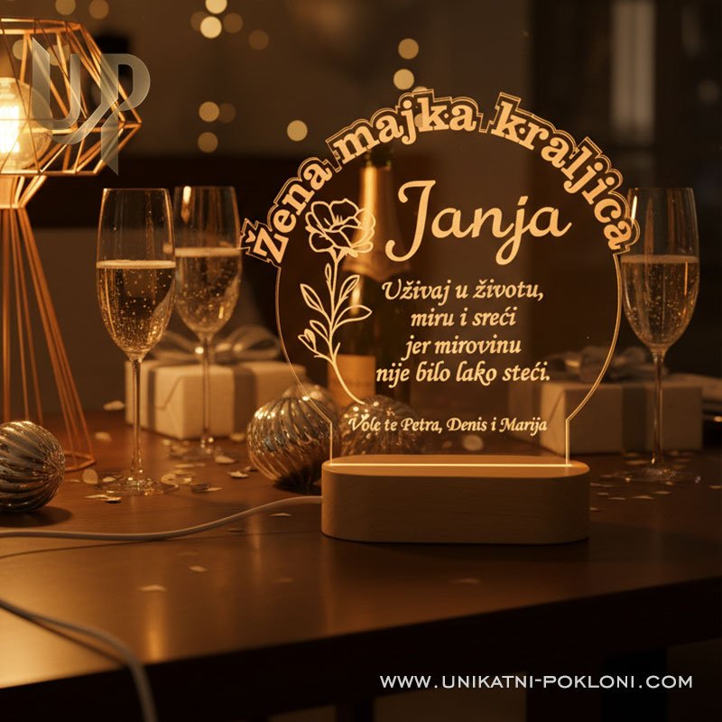 Poklon za kolegicu – Personalizirana LED lampa