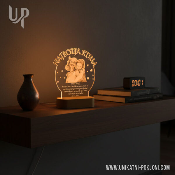 Poklon za kumu - Ambijentalna LED lampa 4 unikatni poklon za kumu