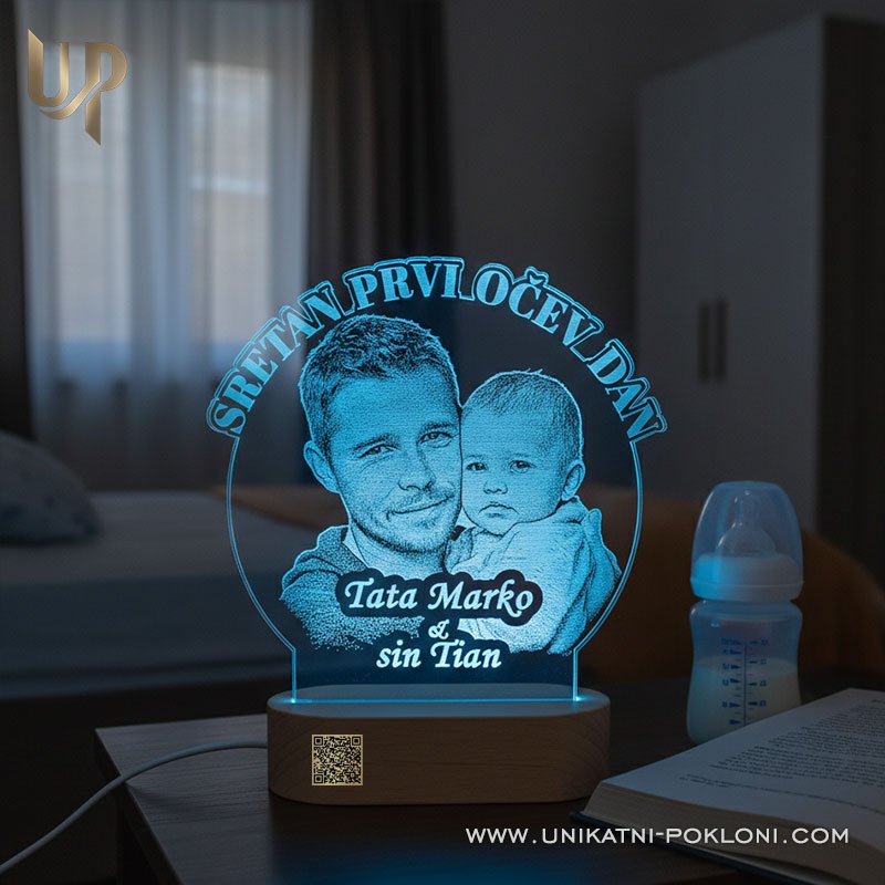 Poklon za prvi očev dan – Personalizirana LED lampa
