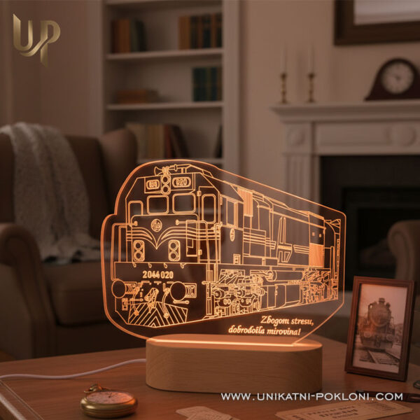 Poklon za ljubitelje vlakova - Personalizirana LED lampa 8 dar za ljubitelje vlakova