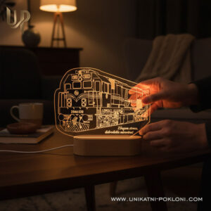 Poklon za ljubitelje vlakova - Personalizirana LED lampa 16 dar za željezničara