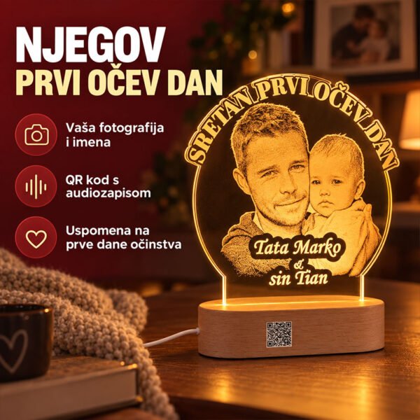 Poklon za prvi očev dan - Personalizirana LED lampa - Unikatni pokloni Poklon za prvi očev dan - Personalizirana LED lampa - personalizirani poklon