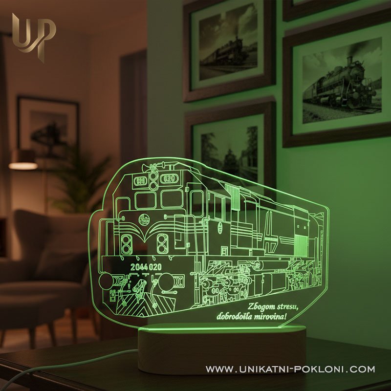 Poklon za ljubitelje vlakova – Personalizirana LED lampa