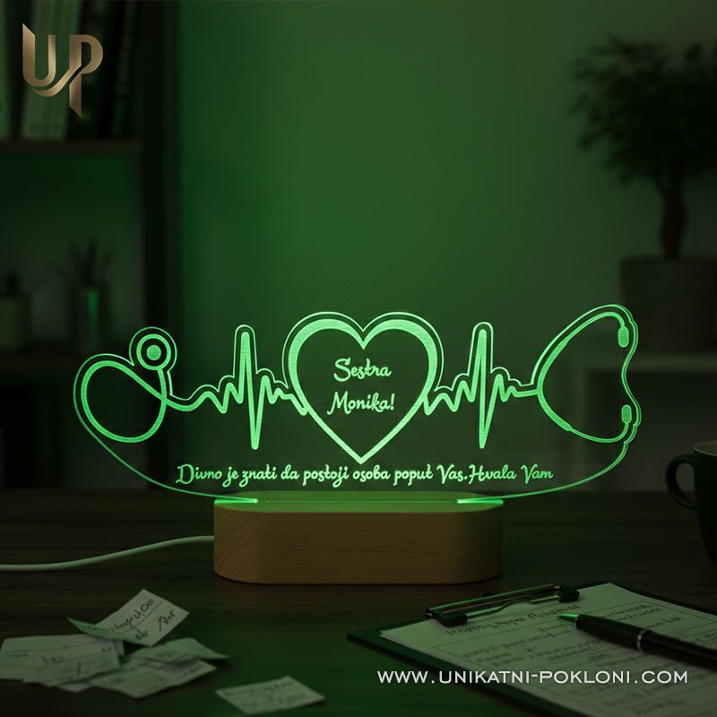 Poklon za medicinsku sestru – Personalizirana LED lampa