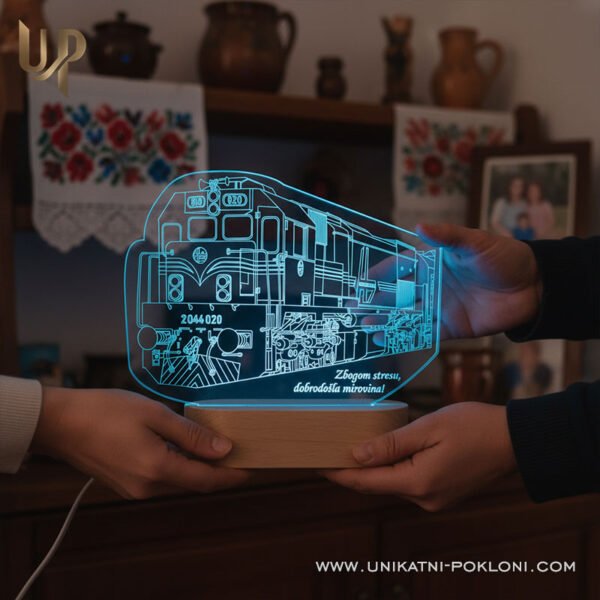 Poklon za ljubitelje vlakova - Personalizirana LED lampa 7 poklon za željezničara
