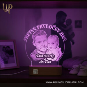 Poklon za prvi očev dan - Personalizirana LED lampa 20 prvi očev dan dar