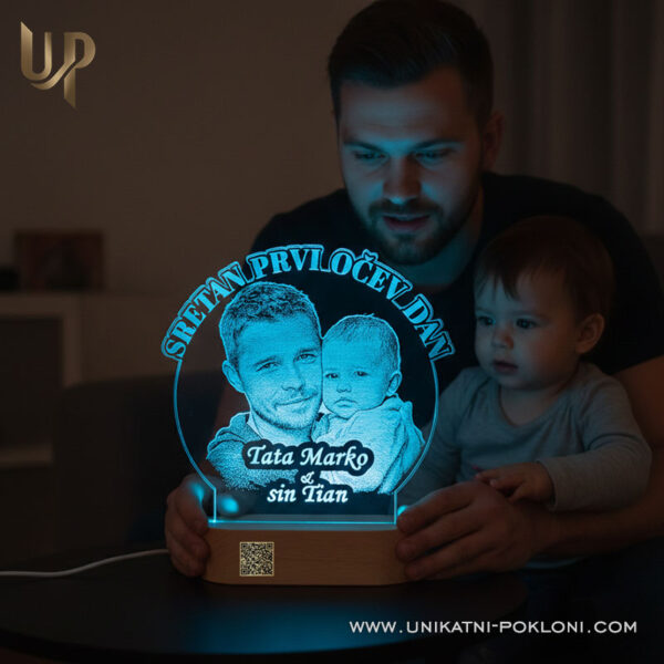 Poklon za prvi očev dan - Personalizirana LED lampa 6 prvi očev dan poklon