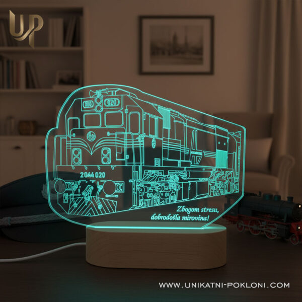 Poklon za ljubitelje vlakova - Personalizirana LED lampa 6 željeznica pokloni