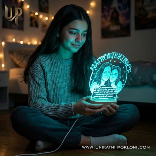 Poklon za kumče - Personalizirana LED lampa 1 Dar od kumova za dijete