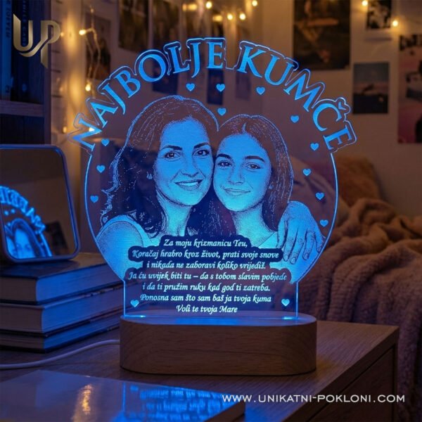Poklon za kumče - Personalizirana LED lampa 6 Poklon za najbolje kumče
