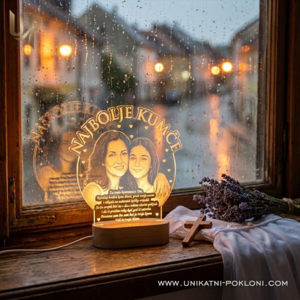 Poklon za kumče - Personalizirana LED lampa 2 poklon od kuma djetetu