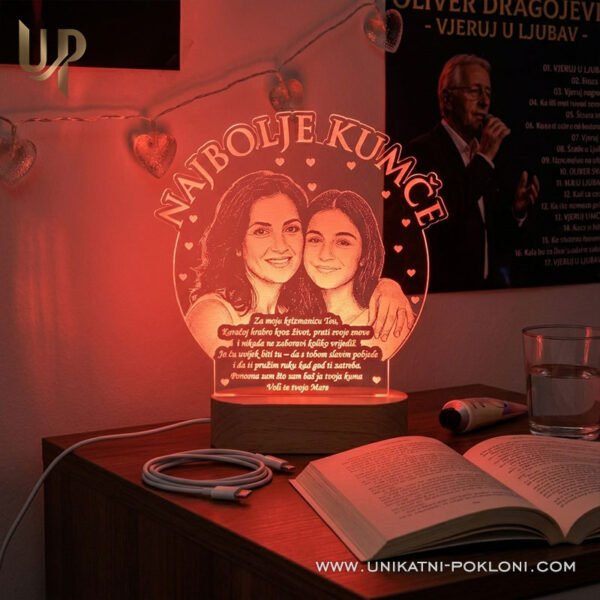 Poklon za kumče - Personalizirana LED lampa 3 poklon od kume za dijete
