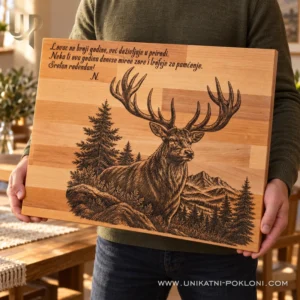 Unikatni lovački poklon - Daska za rezanje s gravurom