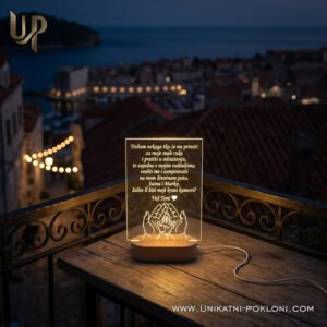 Poklon za kumove - Personalizirana LED lampa s posvetom 15 super poklon za kumu i kuma