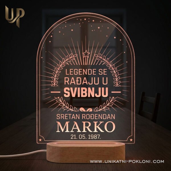 Poklon za rođendan - Personalizirana LED lampa 6 Poklon za rođendan - personalizirani pokloni za rođendan
