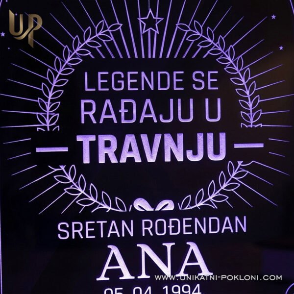 Poklon za rođendan - Personalizirana LED lampa 8 Poklon za rođendan - personalizirani pokloni za rođendan