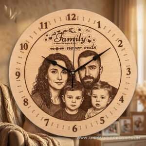 Obiteljski poklon - personalizirani drveni sat sa slikom i posvetom 12 Personalizirani drveni sat za obitelj sa slikom i posvetom