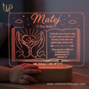 Personalizirani poklon za krštenje - Personalizirana LED lampa s posvetom 11 Personalizirani pokloni za krštenje