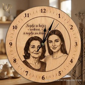Unikatni pokloni! Vaši pokloni postaju uspomene! 21 Poklon za svekrvu - personalizirani drveni sat sa slikom i posvetom