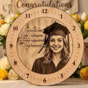 Personalizirani poklon za diplomu - drveni sat sa slikom i posvetom 16 Pokloni za diplomu - personalizirani za diplomu
