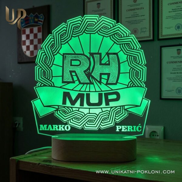 Poklon za policajca - Personalizirana LED lampa 2 Super poklon za policajca i policajku