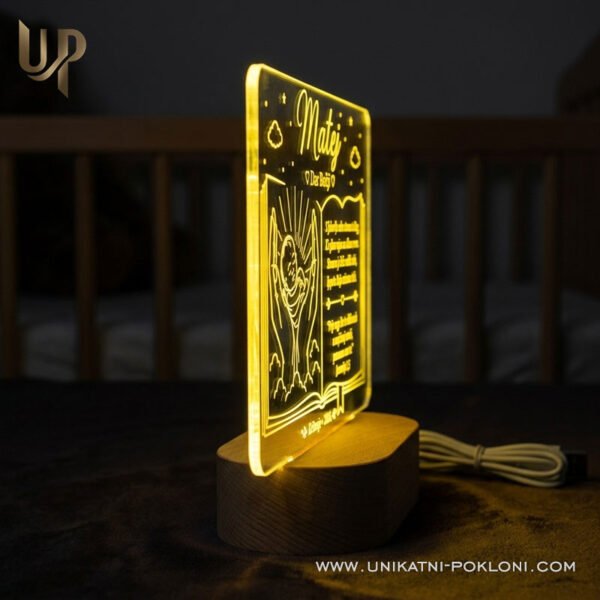 Personalizirani poklon za krštenje - Personalizirana LED lampa s posvetom 5 Svijetlo krštenja - Personalizirana LED lampa