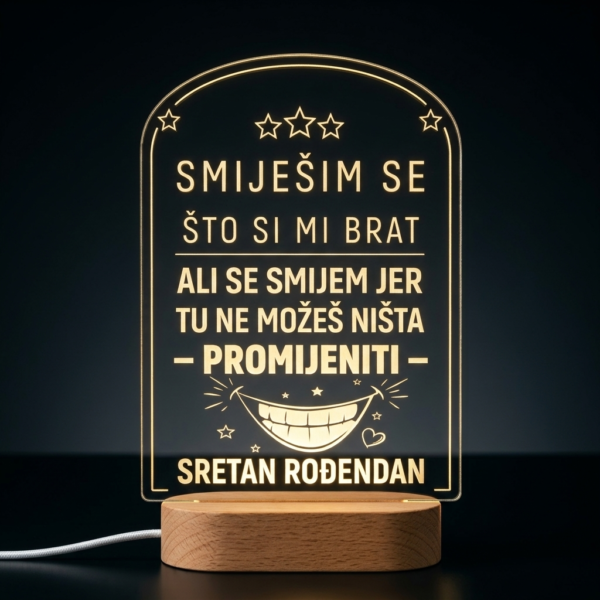 Pokloni bratu za rođendan - Personalizirana LED lampa 3 personalizirani poklon bratu za rođendan