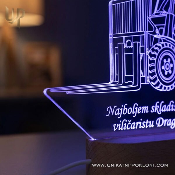 Poklon za vozača viličara - personalizirana LED ambijentalna lampa - Unikatni pokloni Poklon za vozača viličara i skladištara - personalizirani pokloni