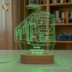 Tramvaj pokloni - personalizirana LED ambijentalna lampa - Unikatni pokloni LED lampa tramvaj
