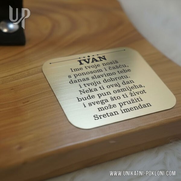 Poklon za imendane - Stalak za pršut s posvetom po želji - Unikatni pokloni Personalizirani pokloni za imendane