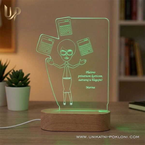 Poklon za računovodstvo - personalizirana LED ambijentalna lampa - Unikatni pokloni Poklon za knjigovodstvo - personalizirani poslovni pokloni