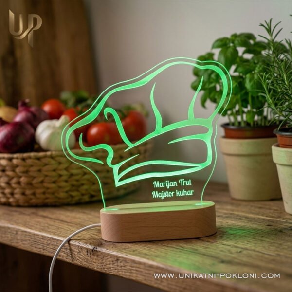 Poklon za kuhara - personalizirana LED ambijentalna lampa - Unikatni pokloni Poklon za kuhare - personalizirani pokloni za razna zanimanja