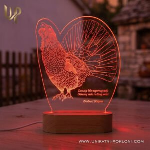 Poklon za lovca - personalizirana LED lampa Tetrijeb gluhan - Unikatni pokloni Poklon za lovca - personalizirani pokloni za lovce