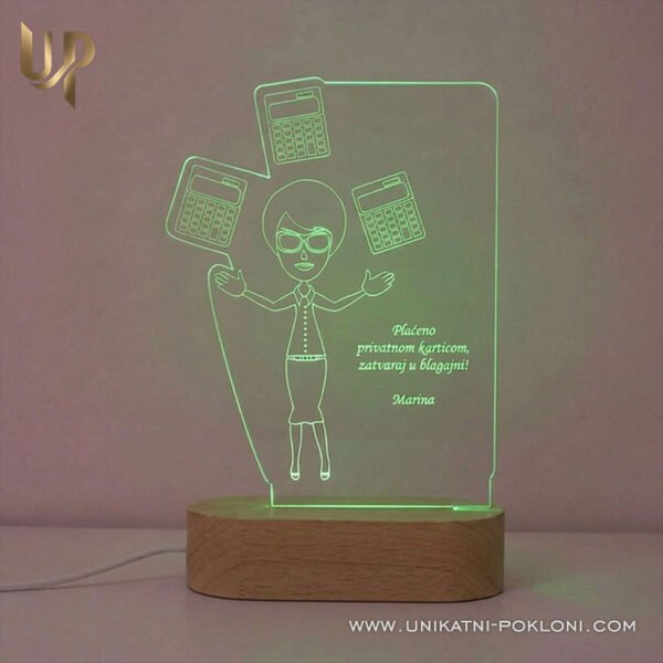 Poklon za računovodstvo - personalizirana LED ambijentalna lampa - Unikatni pokloni Poklon za računovodstvo, knjigovodstvo - personalizirani poslovni pokloni
