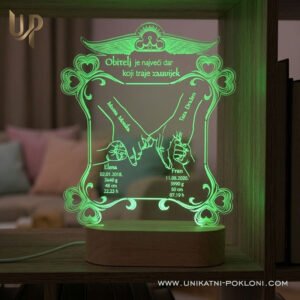 Dar za obitelj - personalizirana LED ambijentalna lampa - Unikatni pokloni Poklon za rođenje djeteta - personalizirani pokloni za obitelj