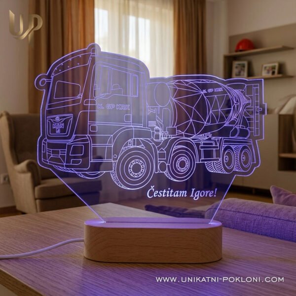 Poklon za vozača beton miksera - personalizirana LED ambijentalna lampa - Unikatni pokloni Poklon za vozača beton miksera - unikatni pokloni za zanimanja