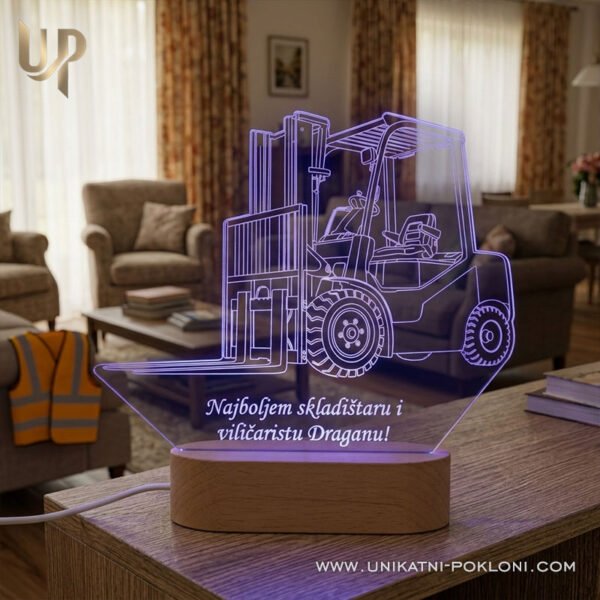 Poklon za vozača viličara - personalizirana LED ambijentalna lampa - Unikatni pokloni Poklon za vozača viličara - unikatni pokloni