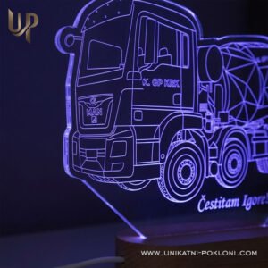 Poklon za vozača beton miksera - personalizirana LED ambijentalna lampa - Unikatni pokloni Pokloni za građevinare