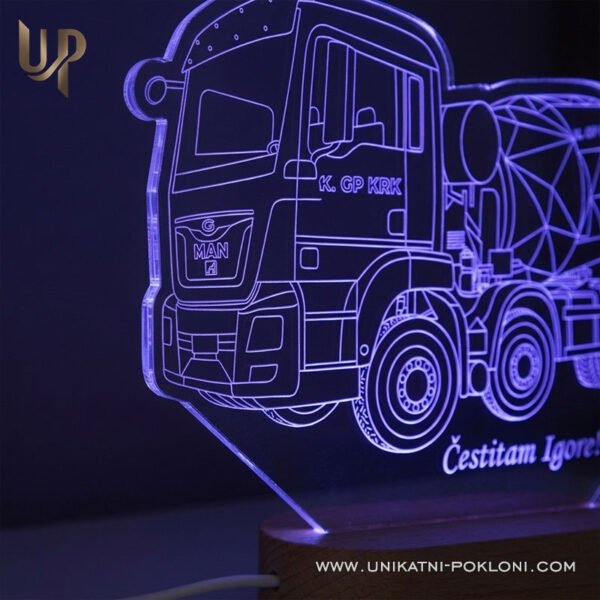 Poklon za vozača beton miksera - personalizirana LED ambijentalna lampa - Unikatni pokloni Pokloni za građevinare