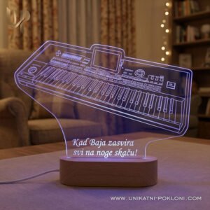 Poklon za klavijaturista - personalizirana LED ambijentalna lampa - Unikatni pokloni Pokloni za klavijaturista - personalizirani pokloni za glazbenike