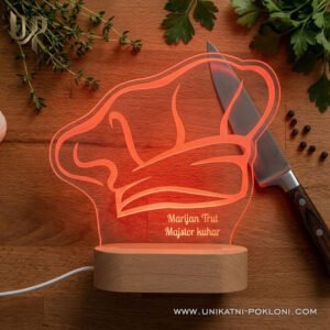 Poklon za kuhara - personalizirana LED ambijentalna lampa - Unikatni pokloni Pokloni za kuhara - personalizirani pokloni za razna zanimanja