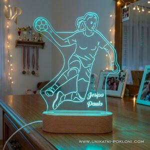 Poklon za rukometašicu - personalizirana LED ambijentalna lampa - Unikatni pokloni Pokloni za rukometašicu - personalizirani pokloni za rukomet