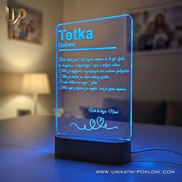Poklon za tetku - personalizirana LED ambijentalna lampa - Unikatni pokloni Pokloni za tetke i tete - personalizirani pokloni za najmilije