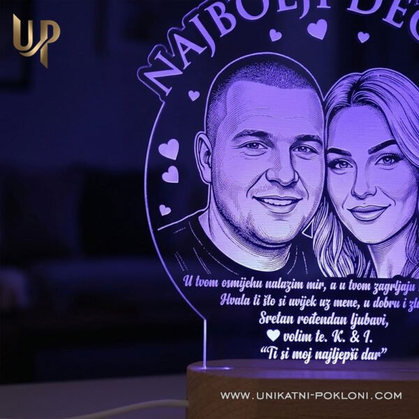 Poklon za najboljeg dečka - personalizirana LED ambijentalna lampa - Unikatni pokloni Što kupiti dečku